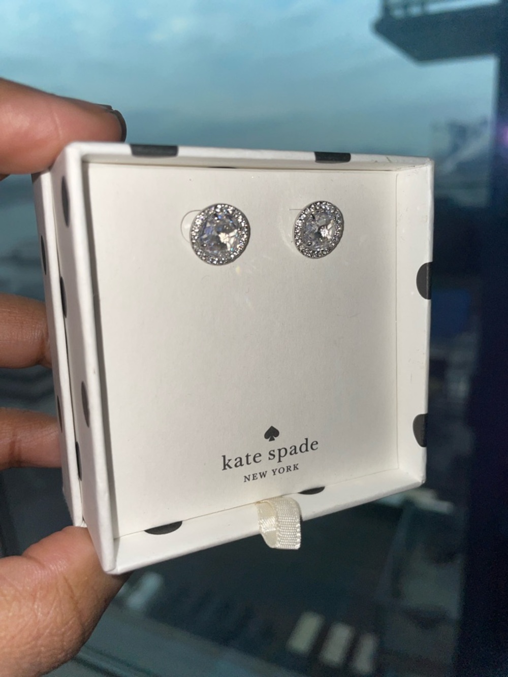 Kate Spade Clear Crystal Halo Stud Earrings - Picture 4 of 7